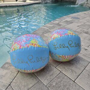 Lilly Pulitzer Inflatable Beach Balls With Colorful Tropical Print Set Of 2
